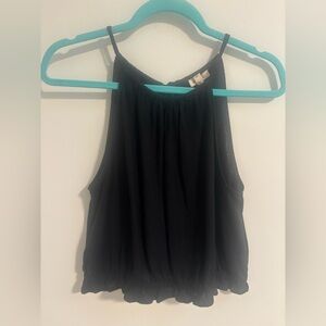 Black linen Pilcro halter - L